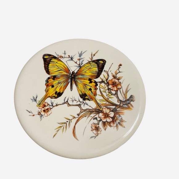 VTG 1970’s H R Johnson 6” Round Ceramic 4 Trivet Tile Wall Hangings, Coasters - Picture 5 of 11